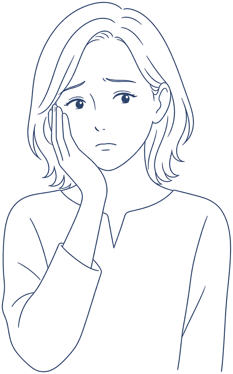 悩む女性経営者のイラスト