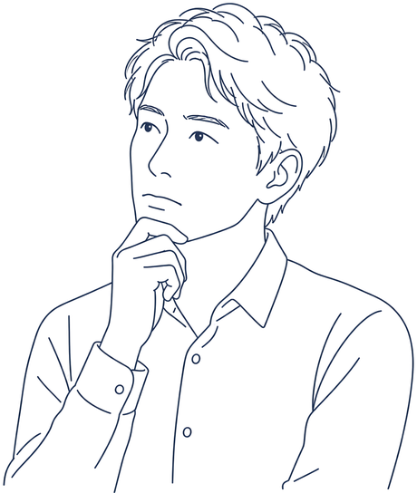 考え込む男性経営者のイラスト